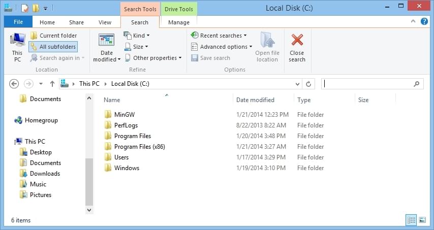 Windows 8 Search Tools