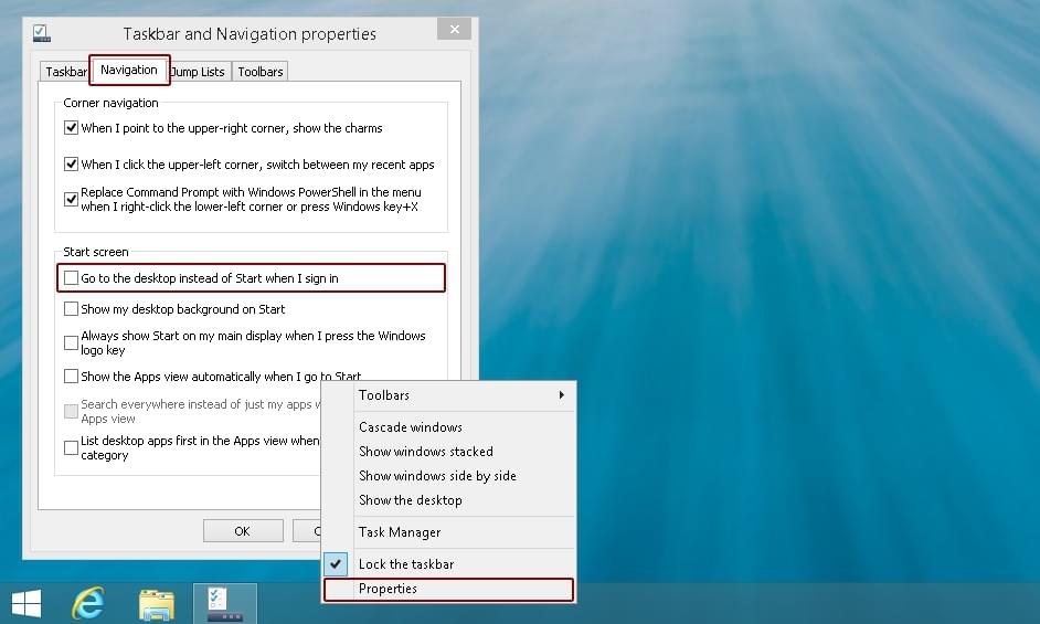 Windows 8.1 Boot to Desktop
